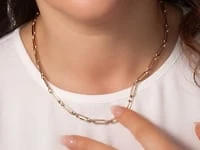 Paperclip Link Necklace in 10K Yellow Gold