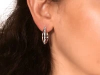 Diamond Cluster Hoop Earrings in 10K Yellow Gold (0.50 ct tw)