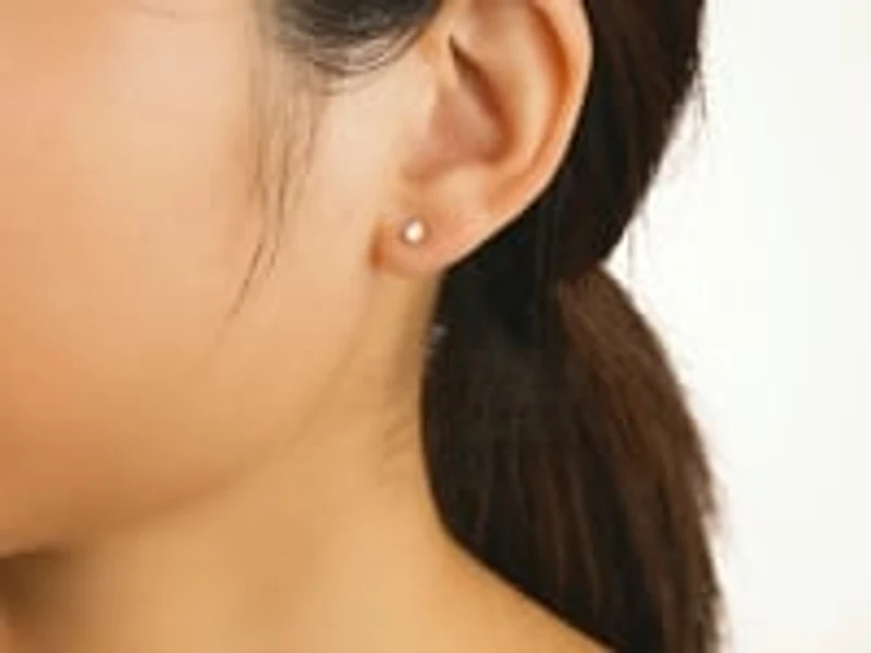 Tension Set Solitaire Lab Grown Diamond Stud Earrings in 14K Yellow Go