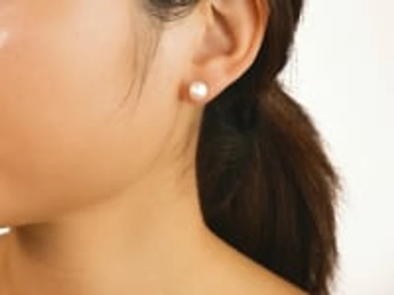 8-8.5mm Pearl Stud Earrings in 14K White Gold