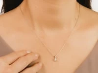 Tension Set Lab Grown Diamond Solitaire Necklace in 14K Gold