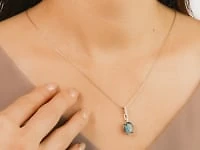 Doublet Opal Necklace in 10K Yellow Gold