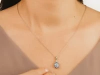 Doublet Opal Necklace in 10K Yellow Gold