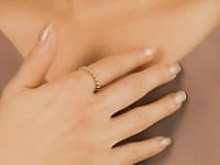 Ladies Beaded Ring 10K Yellow Gold