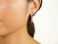 Three Link Drop Earrings in 10K Yellow Gold