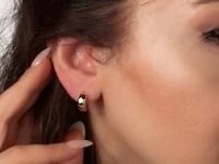 4.5mmx12.5mm Huggie Earrings in 10K Yellow Gold