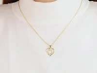 Double Heart Pendant in 10K Yellow Gold