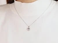 Puff Heart Pendant in 10K White Gold