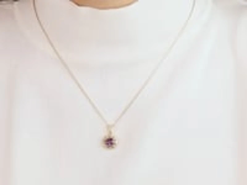 Amethyst Necklace in 10K Yellow Gold