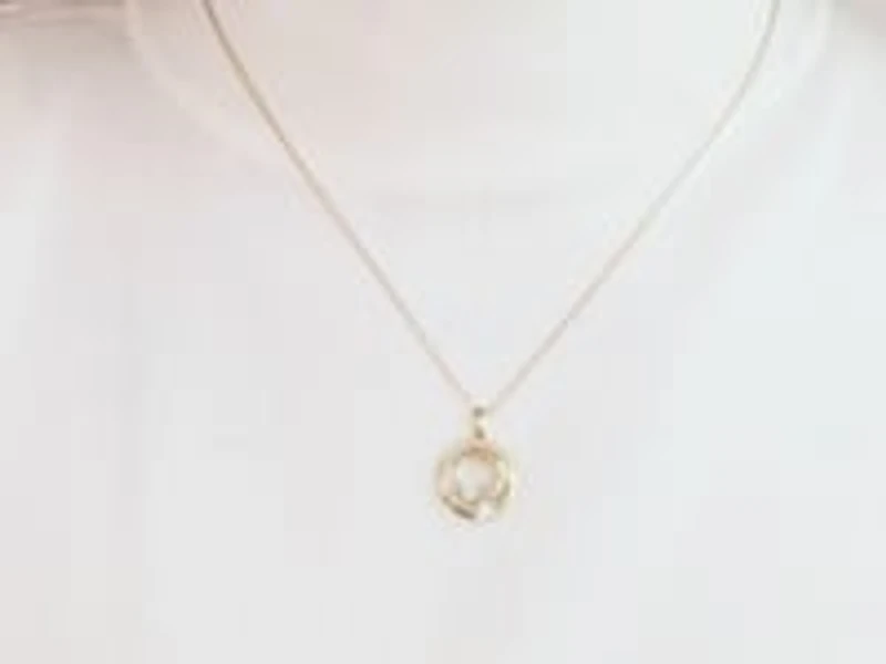 Diamond Cluster Necklace in 10K Yellow and White Gold (0.25 ct tw)