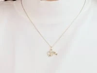 Diamond Lock and Key Necklace in 10K Yellow Gold (0.05 ct tw)