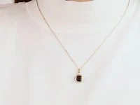 Cushion Cut Garnet Necklace in 10K Yellow Gold