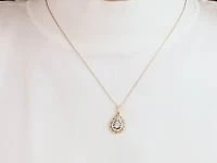 Diamond Cluster Necklace in 10K Yellow and White Gold (0.30 ct tw)