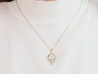 Diamond Cluster Necklace in 10K Yellow and White Gold (0.35 ct tw)