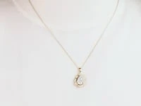 Diamond Cluster Necklace in 10K Yellow and White Gold (0.50 ct tw)