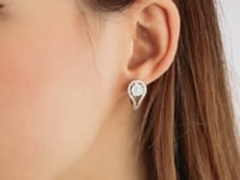 Diamond Cluster Earrings in 10K Yellow and White Gold (0.63 ct tw)