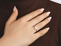 Lab Grown OvalCut Diamond Engagement Ring 10K Yellow Gold (0.80 ct