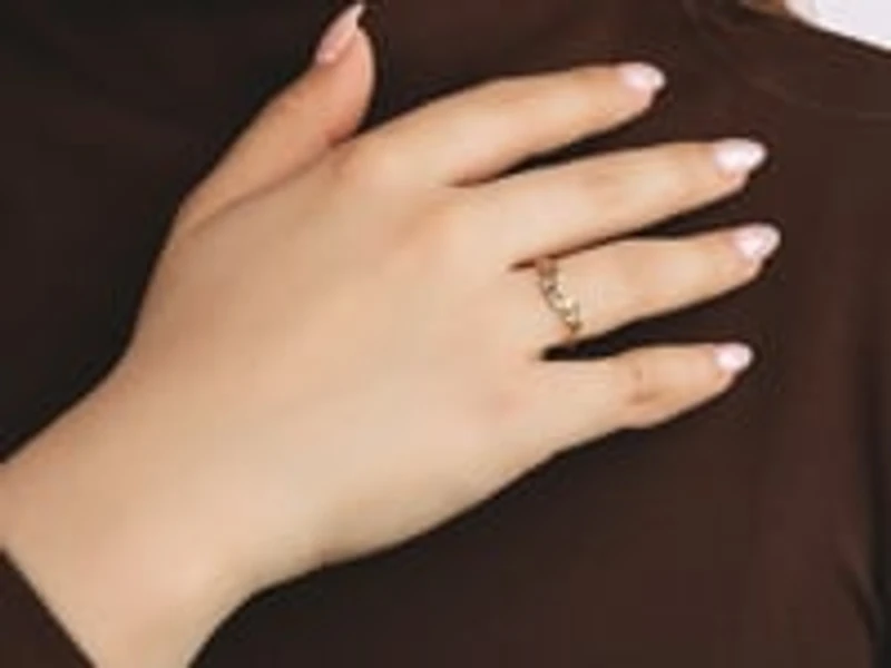 Sapphire Leaf Motif Ring 10K Yellow Gold