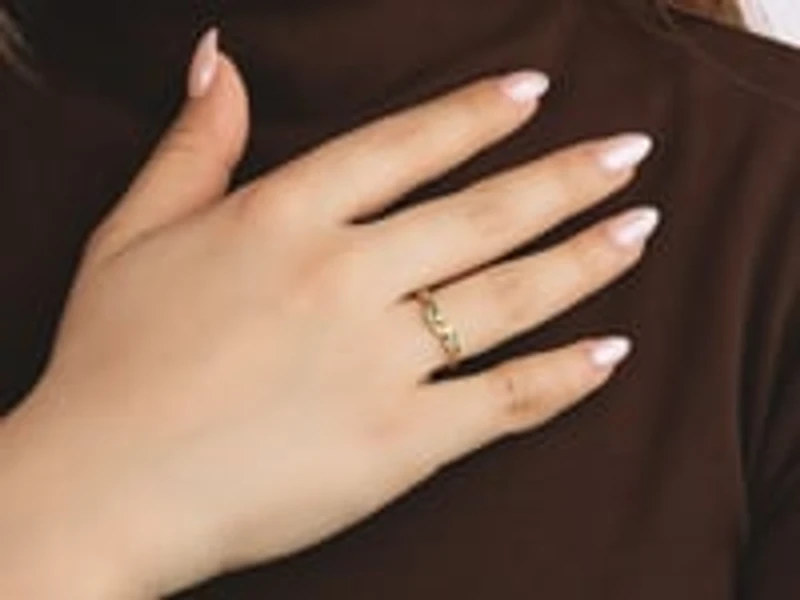 Emerald Leaf Motif Ring 10K Yellow Gold