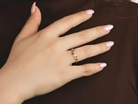 Ruby Leaf Motif Ring 10K Yellow Gold