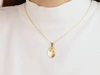 Oval Cross Charm in 10K Yellow Gold