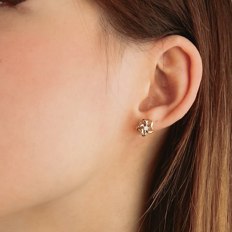 Diamond Star Stud Earrings in 10K Yellow Gold (0.05 ct tw)