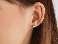 Tree of Life Stud Earrings in 10K Yellow and White Gold