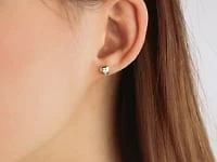 Heart Shape Stud Earring in 10K Yellow Gold