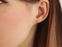 Infinity Stud Earrings In 10K Yellow Gold
