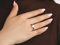 Lab Grown Round Cut Diamond Engagement Ring 14K Yellow Gold (1.00 c