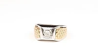 Two-Tone Men’s Diamond Ring 10K White and Yellow Gold (0.40 ct tw)