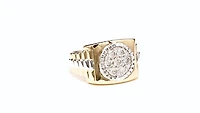 Men’s Diamond Cluster Ring 10K Yellow and White Gold (1.00ct tw)