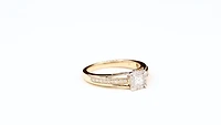 Princess Cut Diamond Engagement Ring 10K Yellow and White Gold (0.3