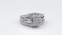 Halo Diamond Cluster Engagement Ring 14K White Gold (2.00ct tw)