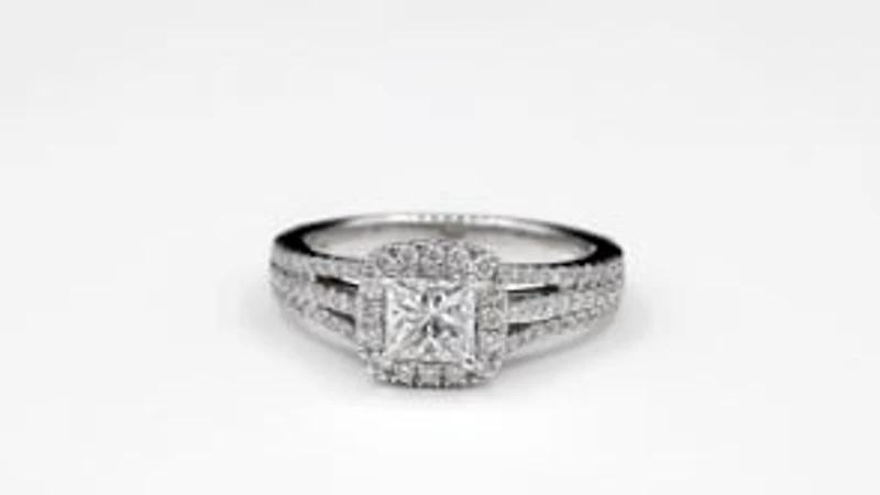 Princess Cut Diamond Engagement Ring 18K White Gold (1.47 ct tw)