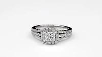Princess Cut Diamond Engagement Ring 18K White Gold (1.47 ct tw)