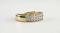 10K Yellow and White Gold Channel Set Double Row Diamond Anniversary B