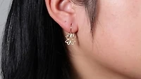 Open Leaf Drop Earrings In 10K Yellow Gold