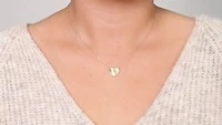 Heart Pendant Necklace With Open Rose Cut Out in 10K Yellow Gold