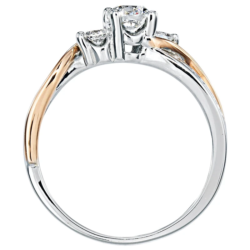 Diamond Engagement Ring 14K White and Rose Gold (0.62ct tw)