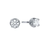 Diamond Solitaire Stud Earrings in 14K White Gold (0.40 ct tw)
