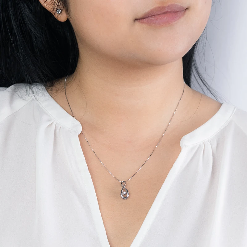 Solitaire Diamond Infinity Necklace from Pulse™ Collection in 10K Whit