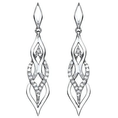 Infinity Dangle Diamond Earrings in 10K White Gold (0.25ct tw)