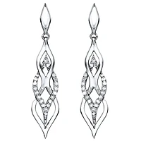 Infinity Dangle Diamond Earrings in 10K White Gold (0.25ct tw)