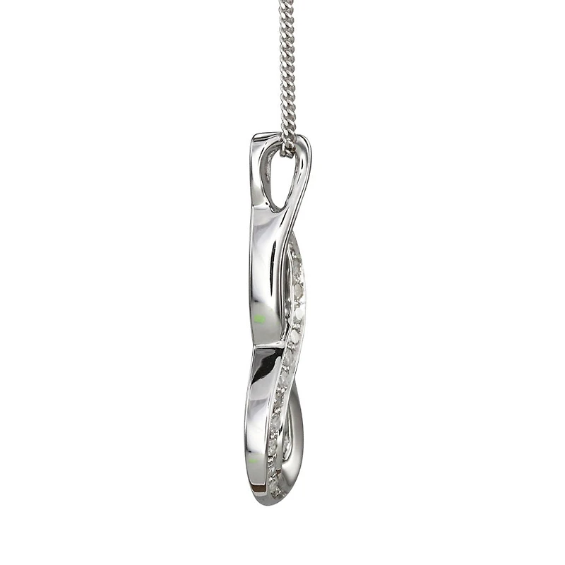 Infinity Diamond Pendant Necklace in 10K White Gold (0.05ct tw)