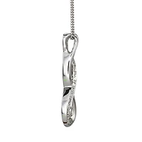 Infinity Diamond Pendant Necklace in 10K White Gold (0.05ct tw)
