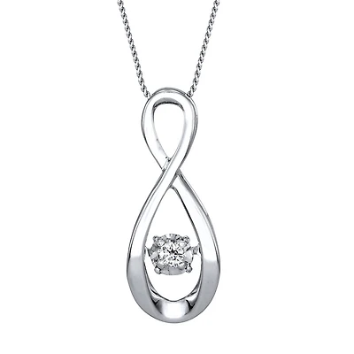 Solitaire Diamond Infinity Necklace from Pulse™ Collection in 10K Whit