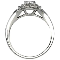 Canadian Diamond Halo Engagement Ring 14K White Gold (0.96ct tw)