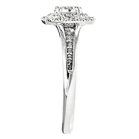 Canadian Diamond Halo Engagement Ring 14K White Gold (0.96ct tw)
