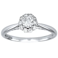 Canadian Diamond Cathedral Engagement Ring 14K White Gold (0.51ct t